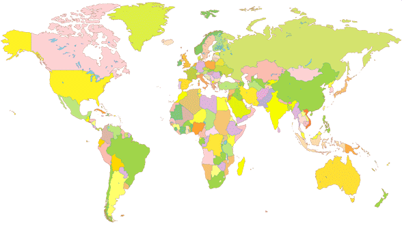 Internet Holiday Villas world map