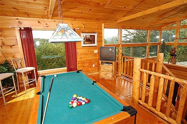 Pool Table with A View in Loft Game Room