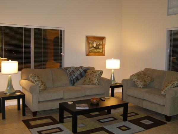 The spacious living room 