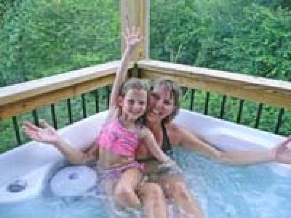 The hot tub is perfect all year round!