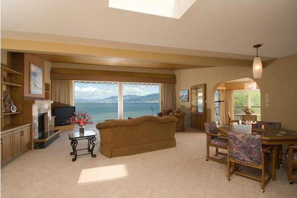 Living Room and View of Okanagan Lake