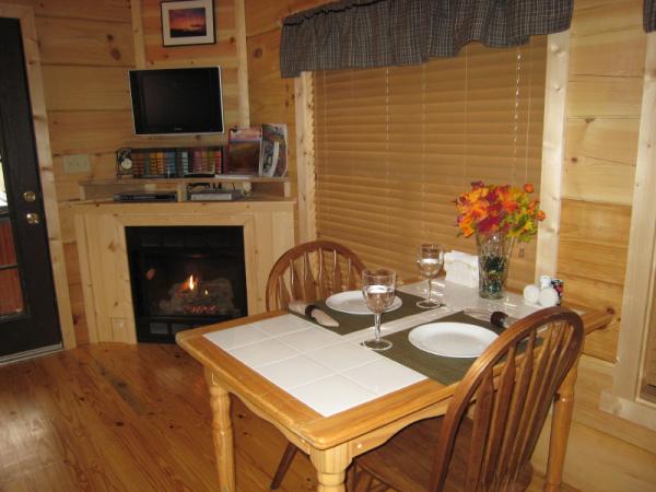 Table and Fireplace
