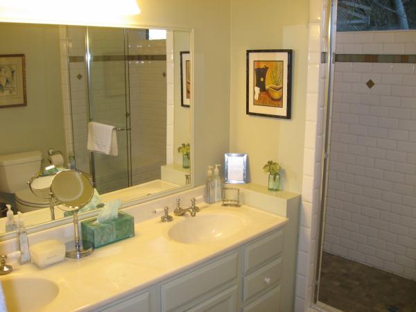 Newly remodeled master bathroom in Main House
