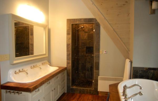 Bathroom with two person shower-steam room