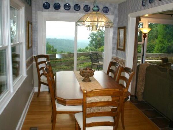 Dining room with views to south and east