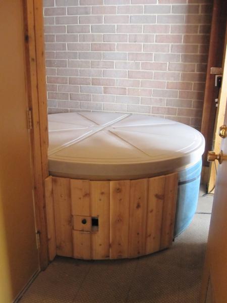 Private Hot Tub in Brick/Cedar Room