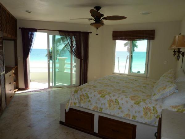 One of master bedrooms with views of Caribbean 