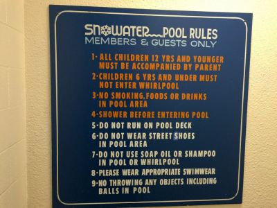 Snowater pool rules