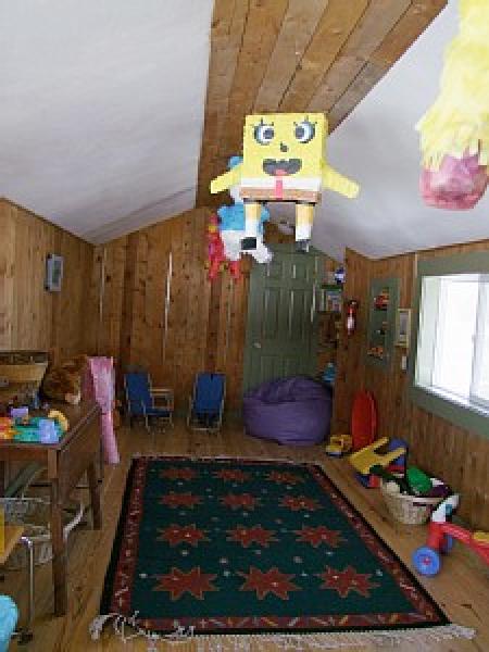 Inside the toy cabin - great for 3-8 yr olds
