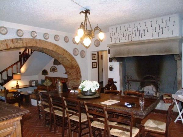 Dining area with fireplace