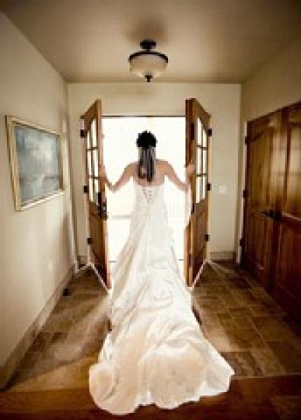 Bride at Front Door