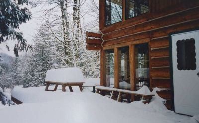 Cabin at the Lake in winter