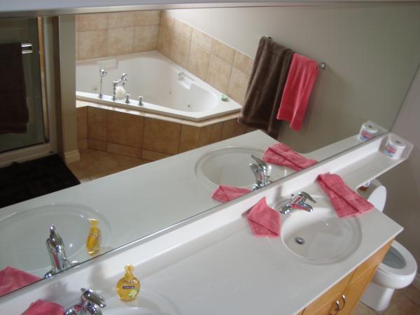 Master ensuite, shower, double jacuzzi and sinks