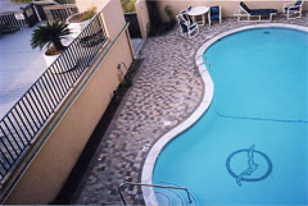Pool and sun deck from balcony