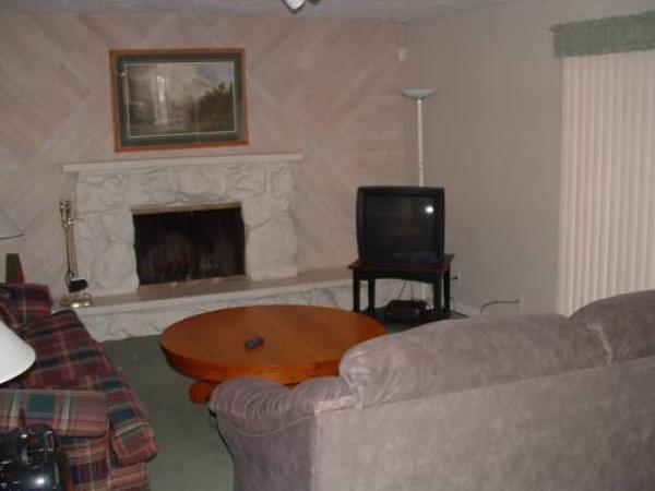 Living Room with Fireplace and Television