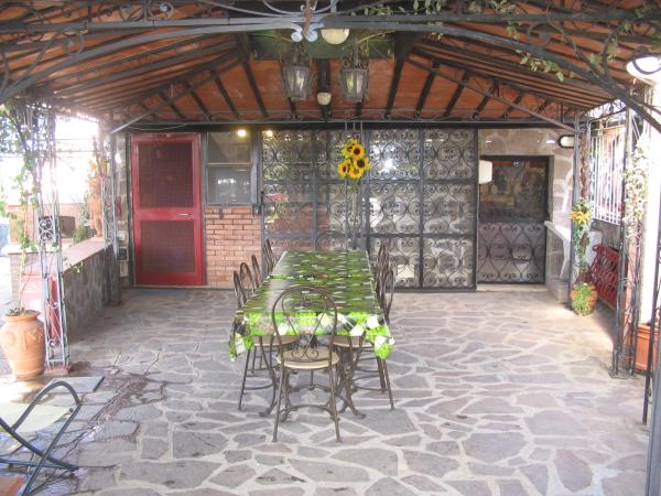 Covered Patio and Table with Seats