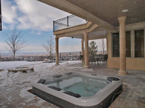 Outdoor Grotto Hot Tub and valley views