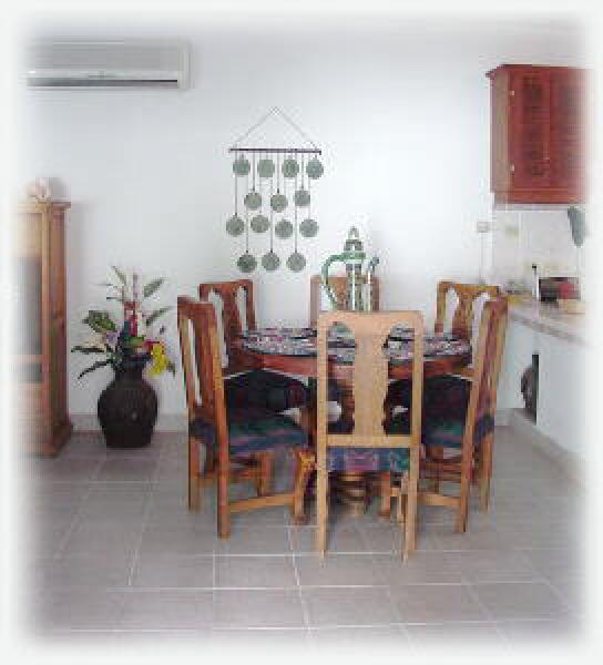 Downstairs dining seats up to 6 guests
