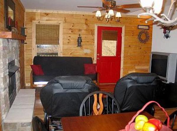 Black 'Beary' Cabin:Living Room with Entertainment