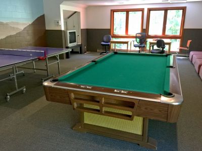 Snowater games room with ping pong and pool