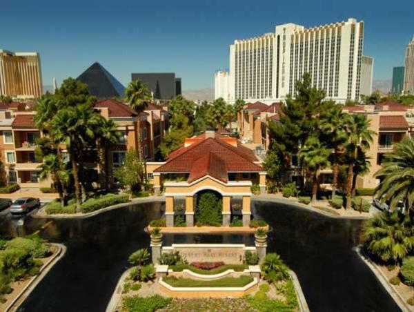 Entrance to Resort with Las Vegas Strip in Backgro
