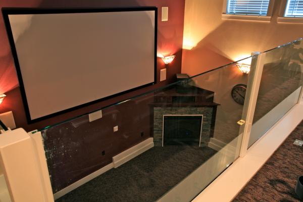 Balcony view of 133 inch theater screen