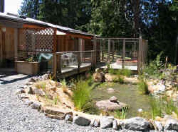 Hot Tub, Deck and Pond