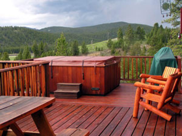 Deck with hot tub and Gas BBQ