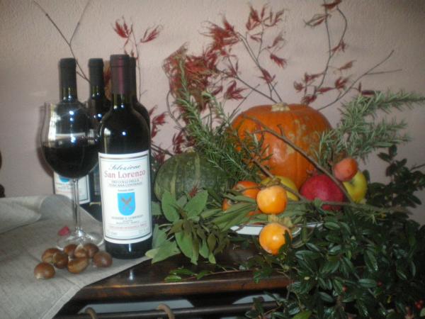 San Lorenzo wine, olive oil + fresh farm products