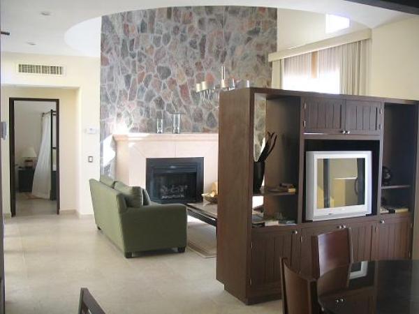 Living Room with Fireplace and Terrace Access 