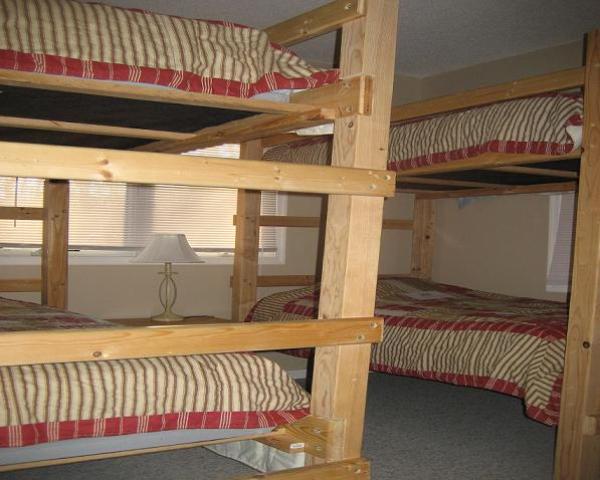 Downstairs Queen Bed and Bunks