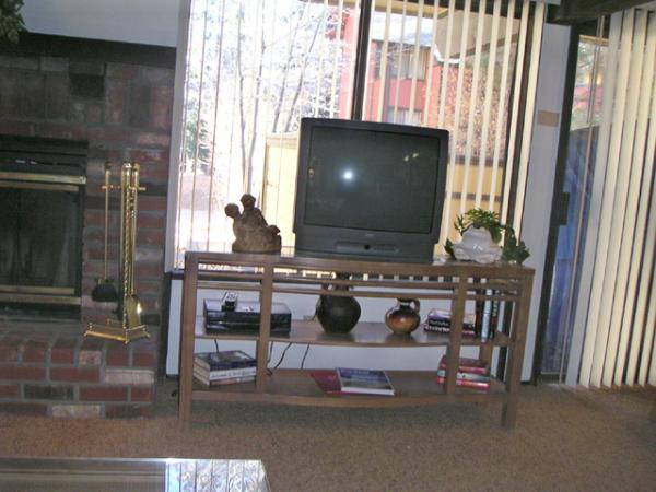 A view of the entertainment area from couch
