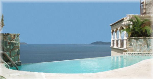 Infinity-edge pool overlooking the Caribbean