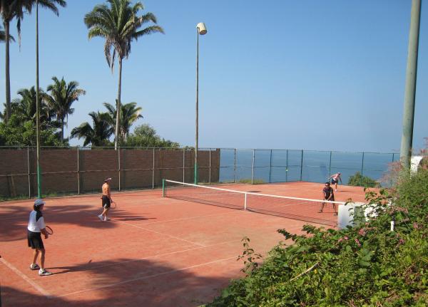 Private lighted tennis court