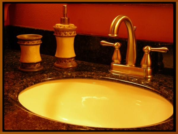 bathroom elegance with granite countertop