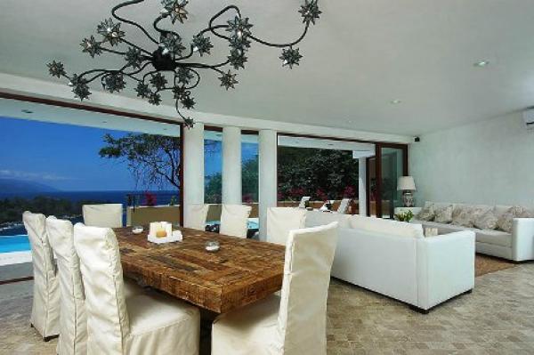 Formal dining and living room with view