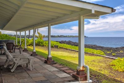 View of covered lanai and Kaloli Point