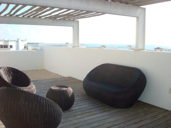 Roof garden sunbeds and outdoors sofas