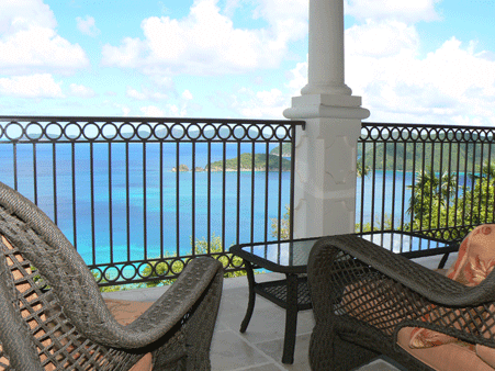 Sitting on Balcony with the View of Ocean