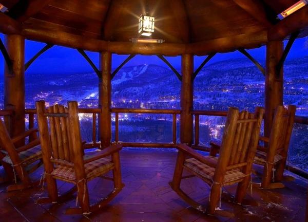 Outside sitting area with mountain view