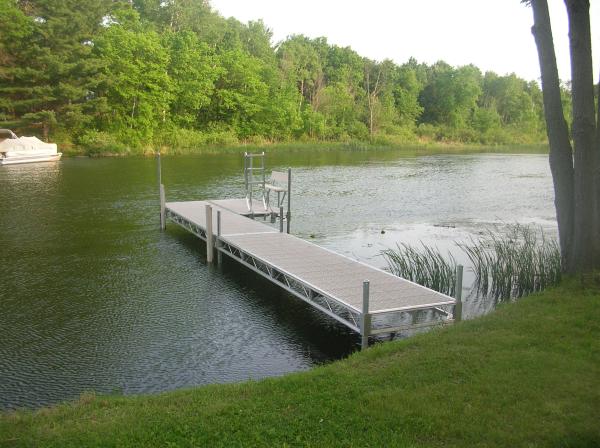 Dock with  Bench, and Swim Ladder