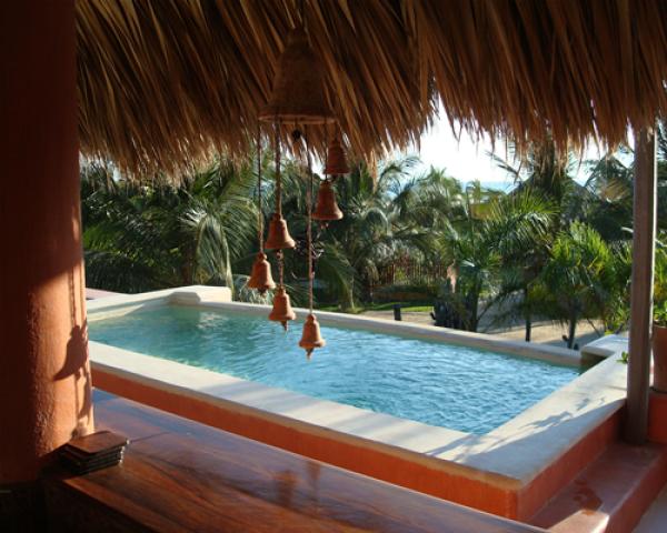 Pool view from kitchen