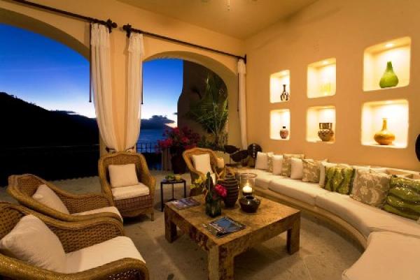 Formal living room at night