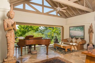 Silent Waters Villa living room with piano