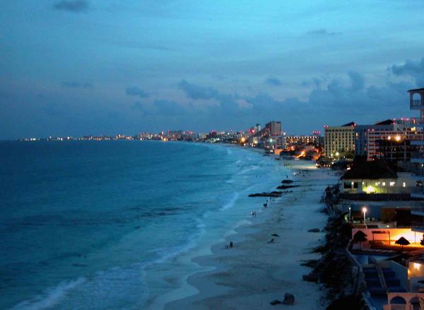 The evening views from the balcony
