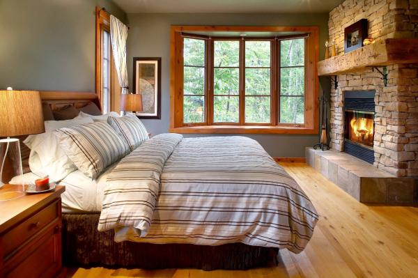 Master bedroom with fireplace