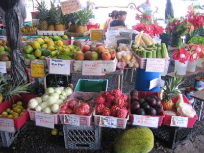 Fruits at the local market in Hawaii