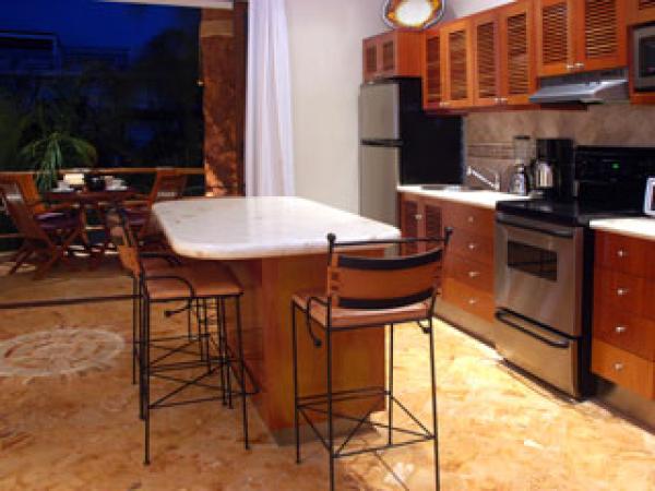 kitchen opens to balcony