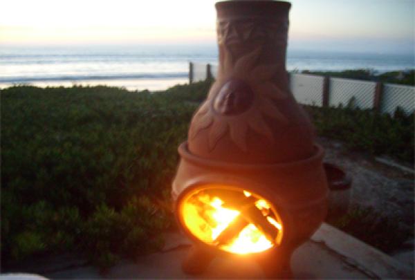 Porch fireplace