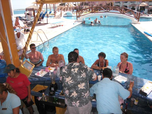 Very popular pool side/swim up bar
